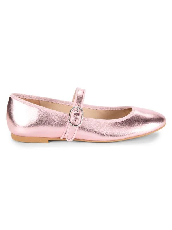 Stuart Weitzman Alice Metallic Leather Mary Jane Ballet Flats 1