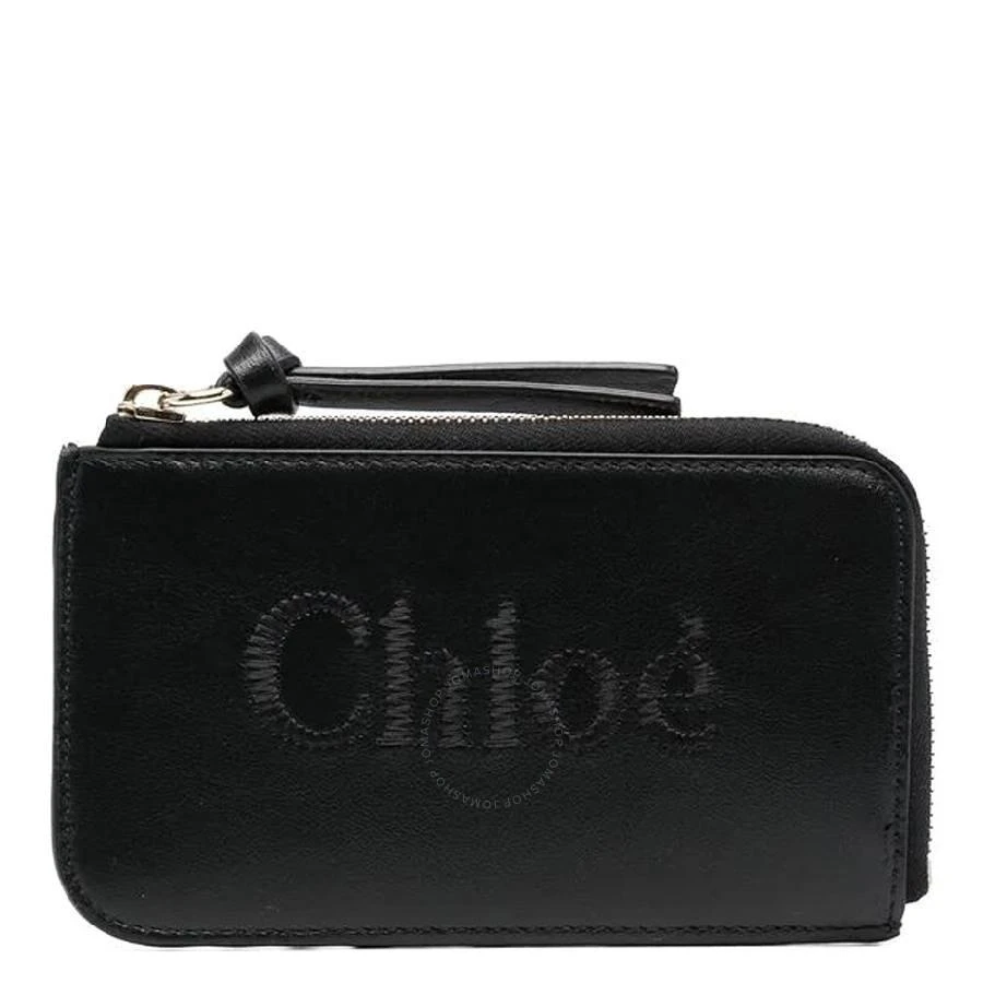 Chloé Logo Embroidered Sense Soft Leather Card Case 1