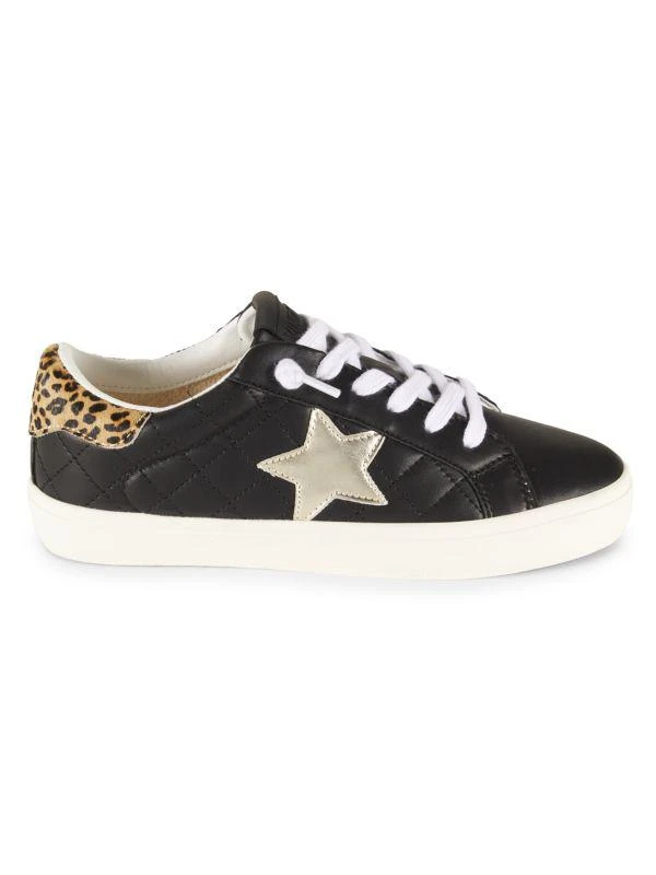 Vintage Havana Arielle Star Calf Fur Trim Quilted Sneakers 1