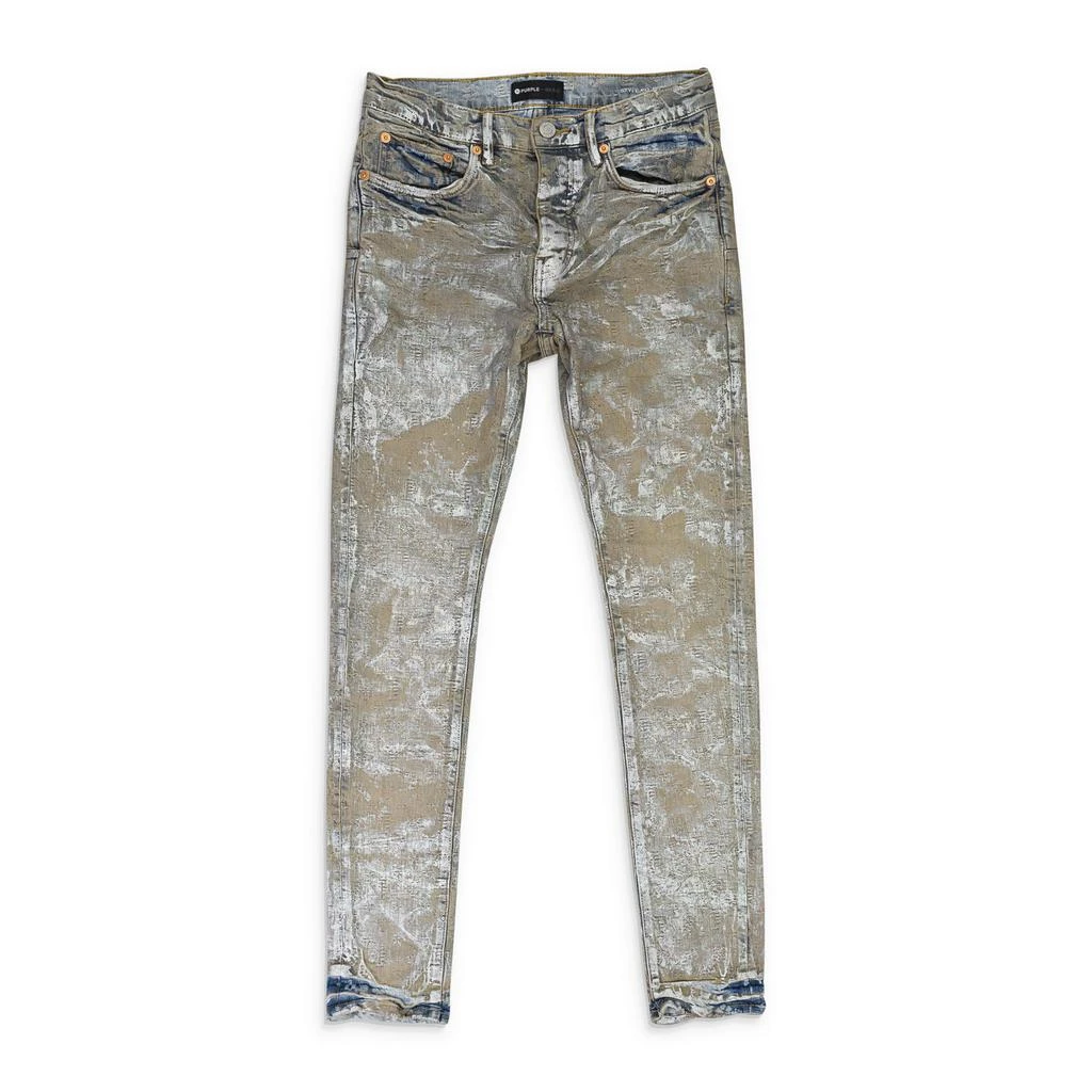 Purple Brand JACQUARD MONOGRAM HOLOGRAPHIC EARTH SKINNY JEANS 4