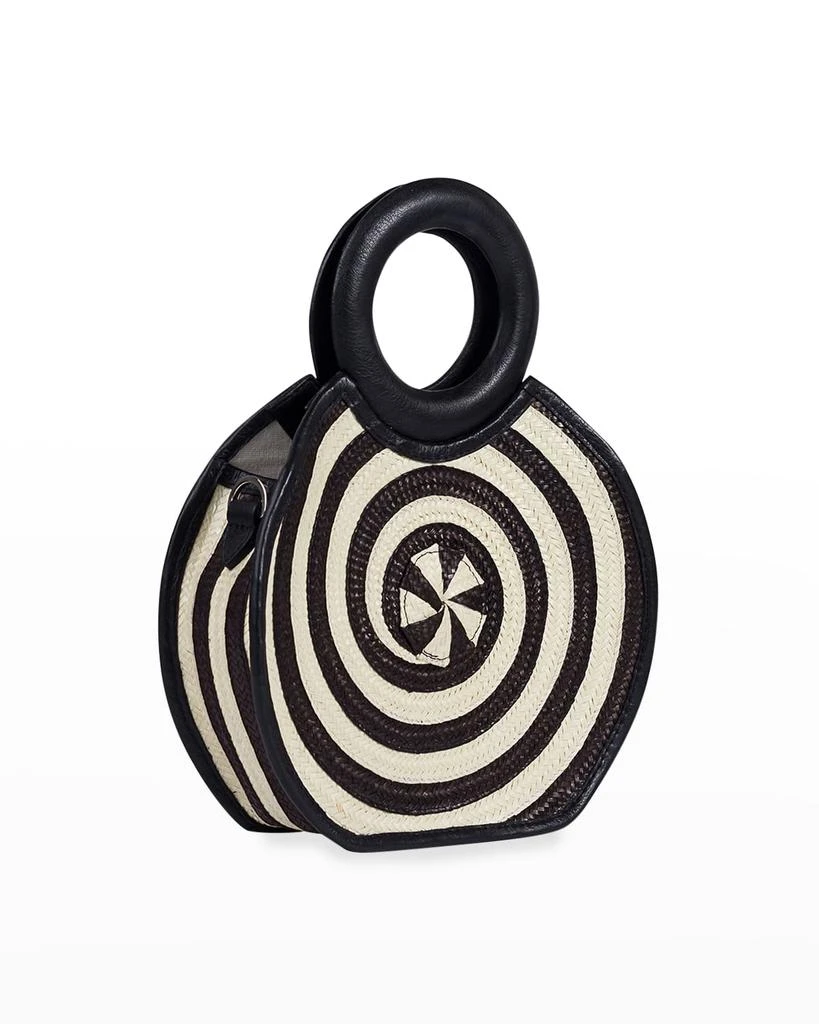ADRIANA CASTRO Zenu Bicolor Cana Flecha & Leather Medium Top-Handle Bag 2