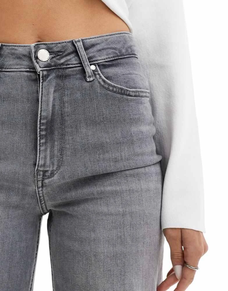 ONLY ONLY Madison high waist wide leg jeans in light grey 3