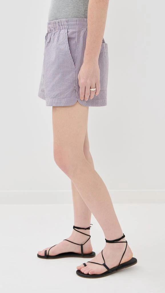 Tibi Garment Dyed Seersucker Pull On Shorts 3