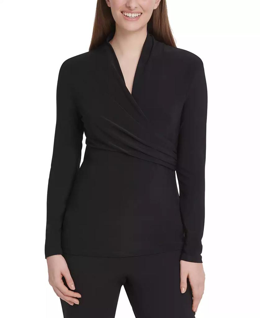 DKNY Petite Surplice Top, Created for Macy's
