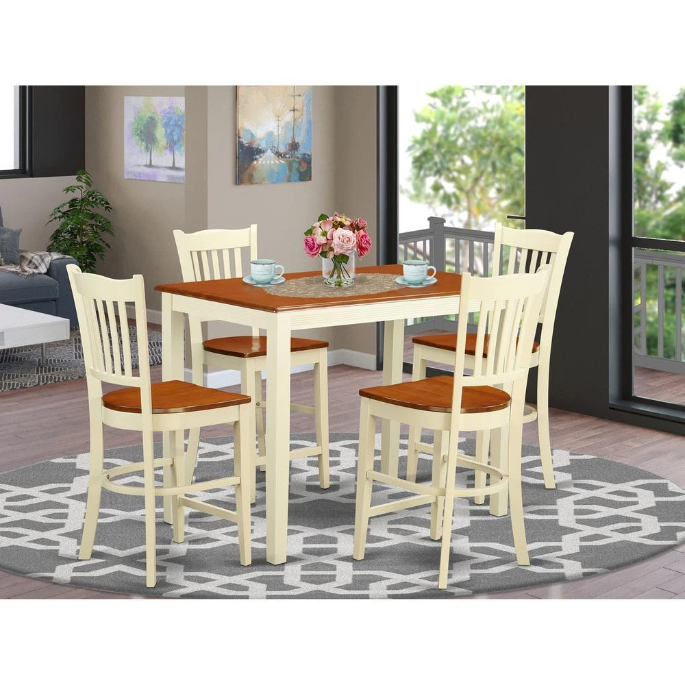 5 Pc counter height Dining set - counter height Table and 4 Kitchen ...