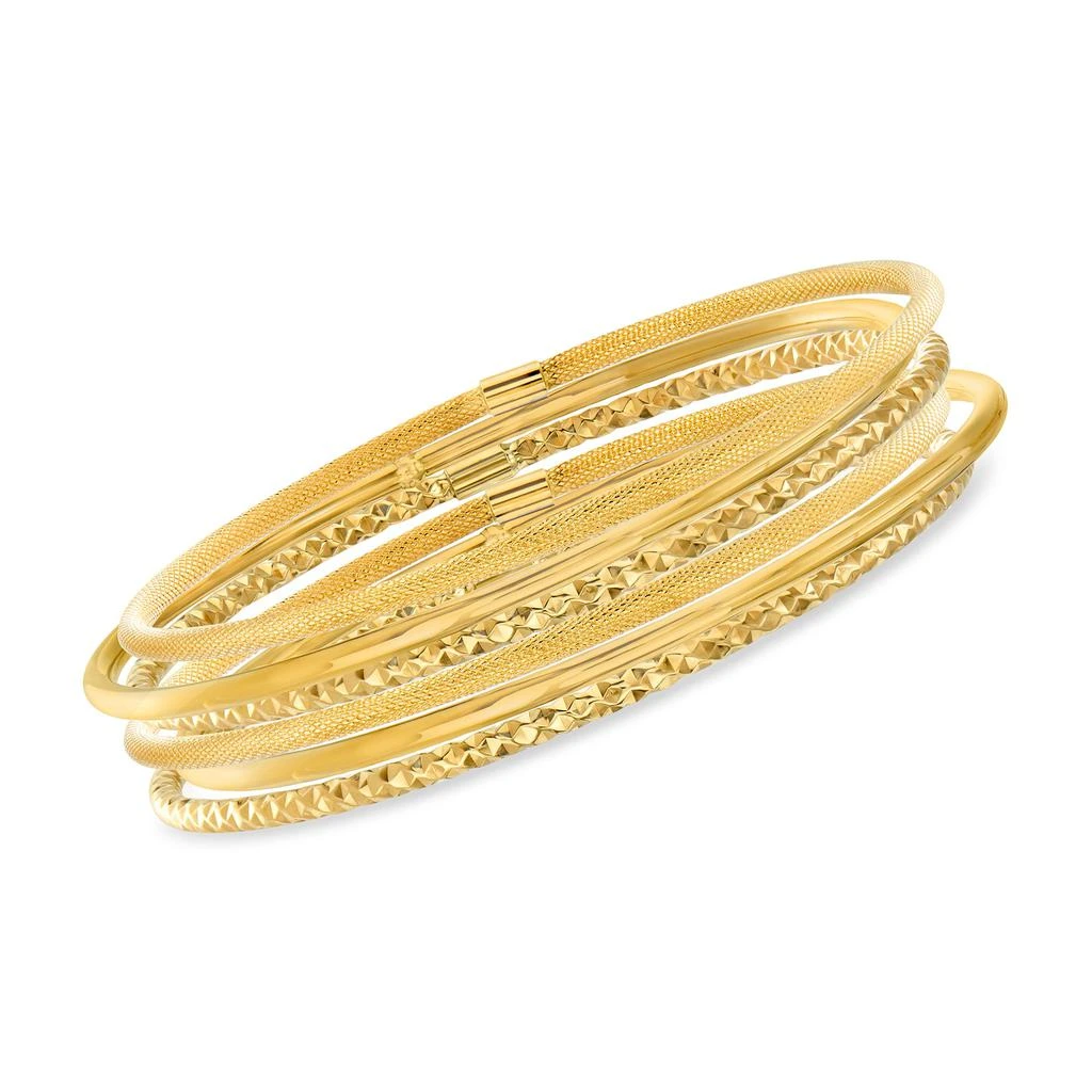 Ross-Simons Ross-Simons Italian 14kt Yellow Gold Multi-Finish Jewelry Set: 6 Bangle Bracelets 1