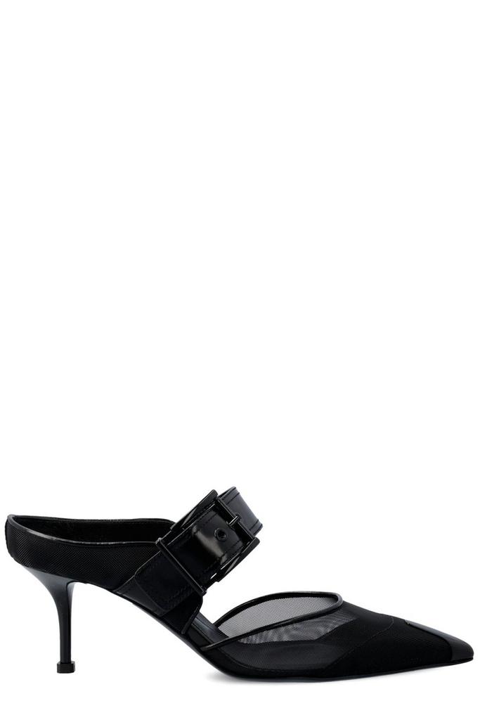 サンダル・ミュール alexander mcqueen Black leather Wave slippers Alexander McQueen Black Leather Wave Slippers - Shoes