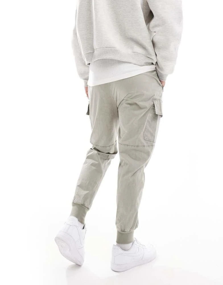 HERA Hera washed utility cargo trouser in grey green 3