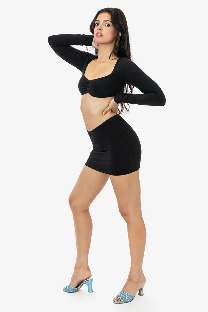 Los Angeles Apparel 8387GD - Garment Dye Ruched Long Sleeve Micro Crop Top 10
