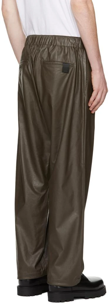 n.hoolywood Brown Wide Faux-Leather Trousers 3