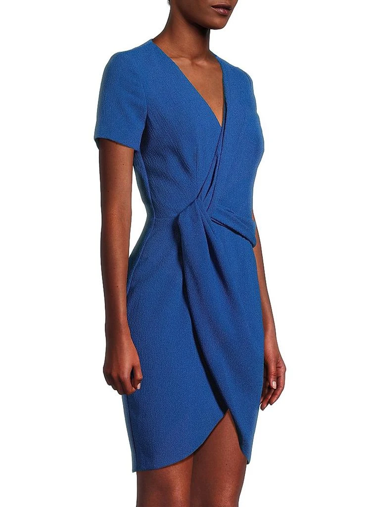 Black Halo Portia Pebble Crepe Draped Minidress 4
