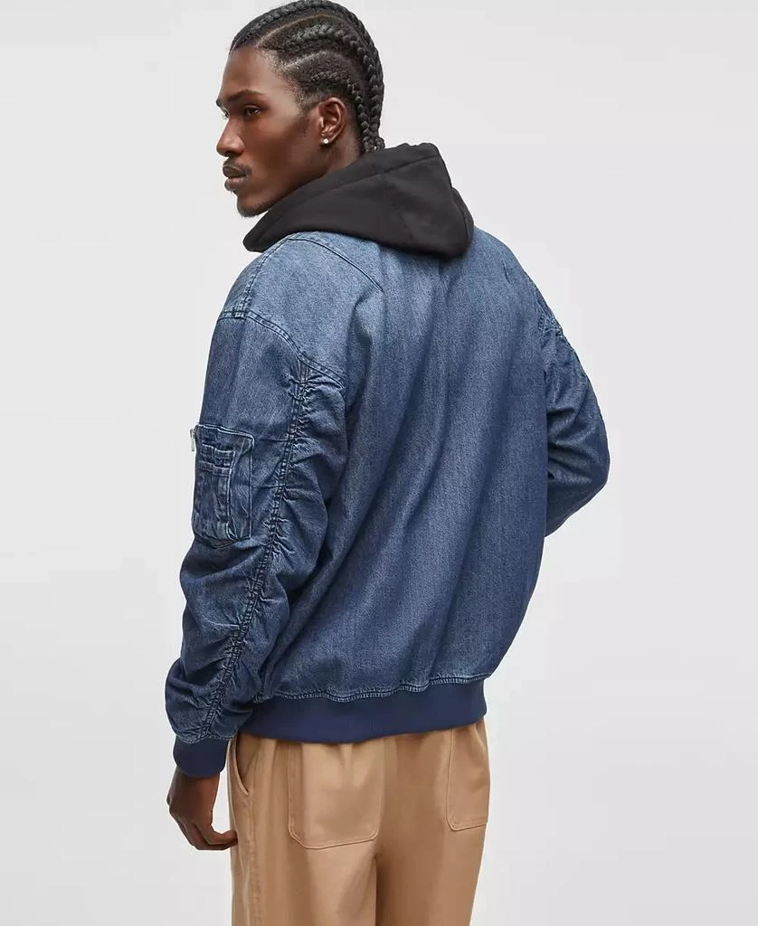 Mode of One Men's Costas Zip-Front Denim Bomber Jacket, Exclusively at Macy's 2