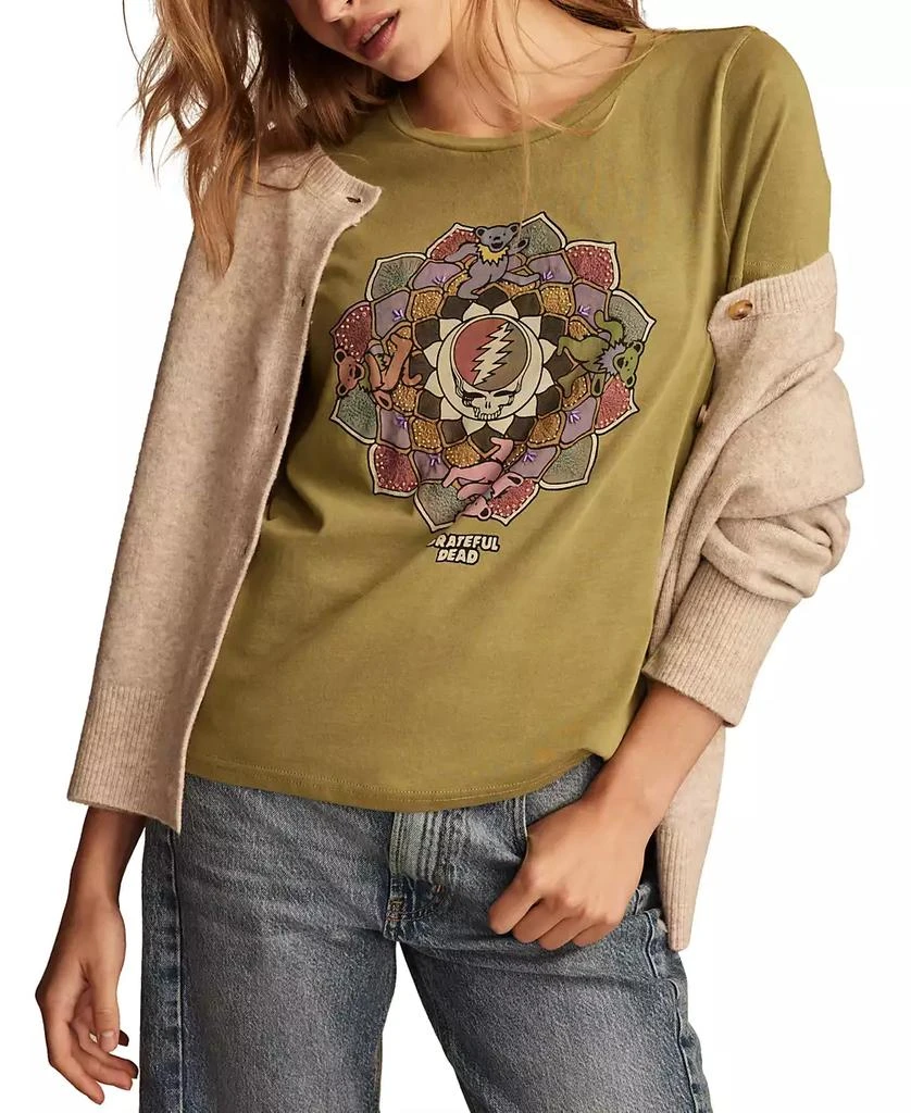 Lucky Brand Women's Cotton Grateful Dead Lotus Tee 5