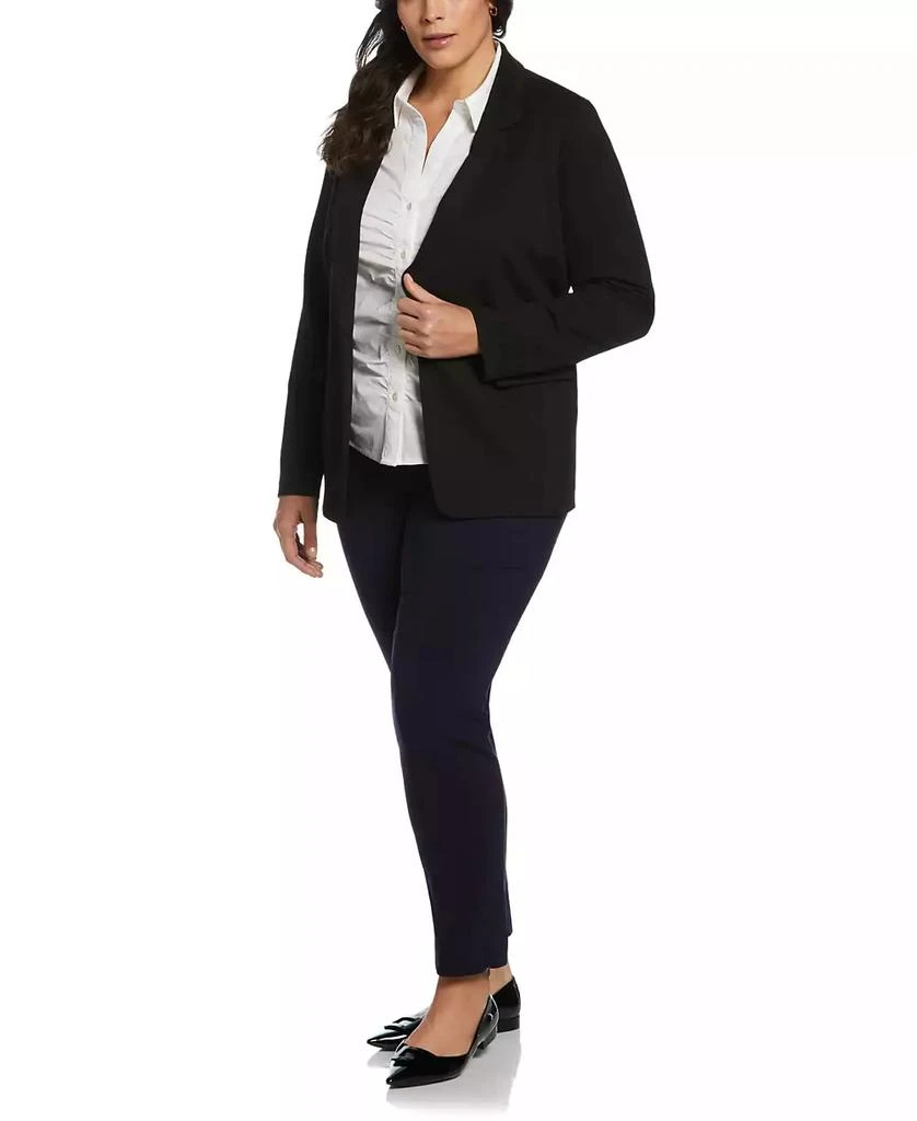 Rafaella Plus Size Ruched Front Poplin Long Sleeve Button-Down Shirt 3