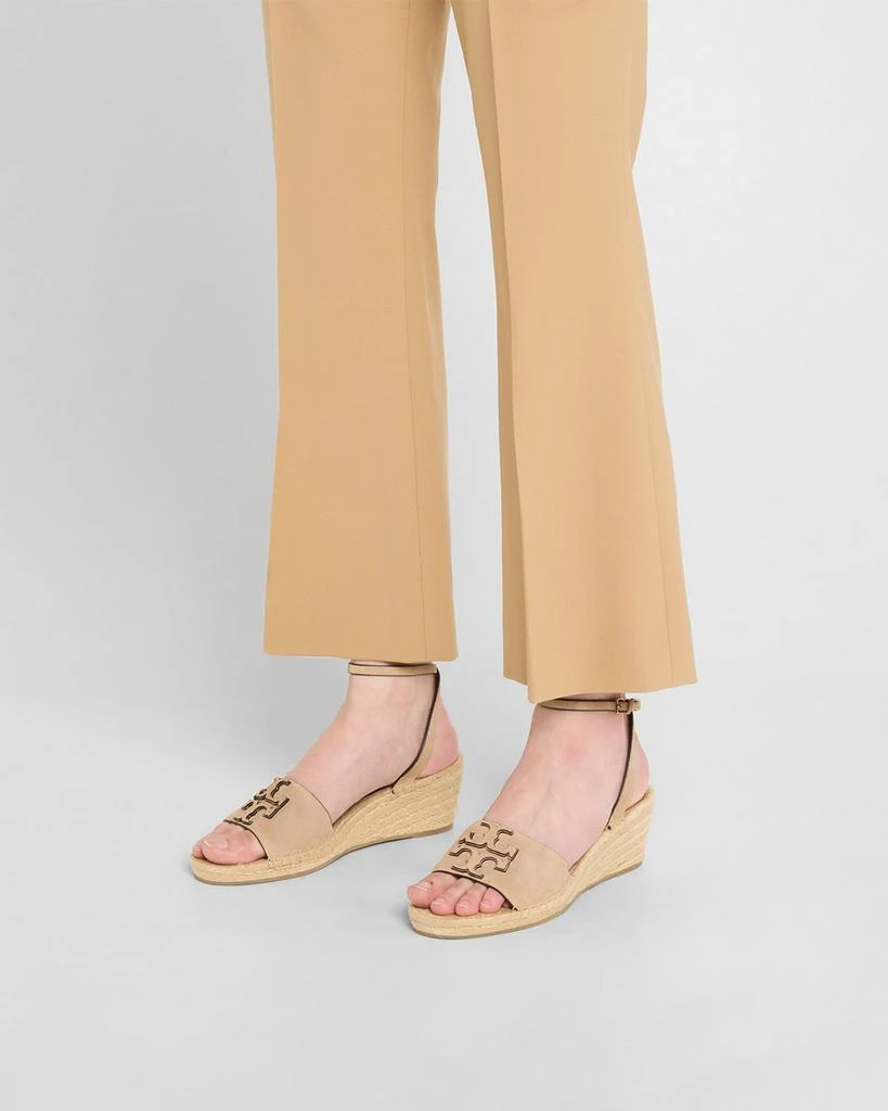 Tory Burch Ines Suede Double T Wedge Espadrilles 2