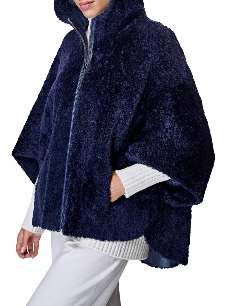 Maximilian Reversible Hooded Shearling Cape 3