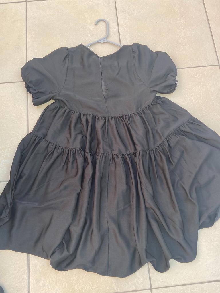 cos Tiered dress with puff sleeves