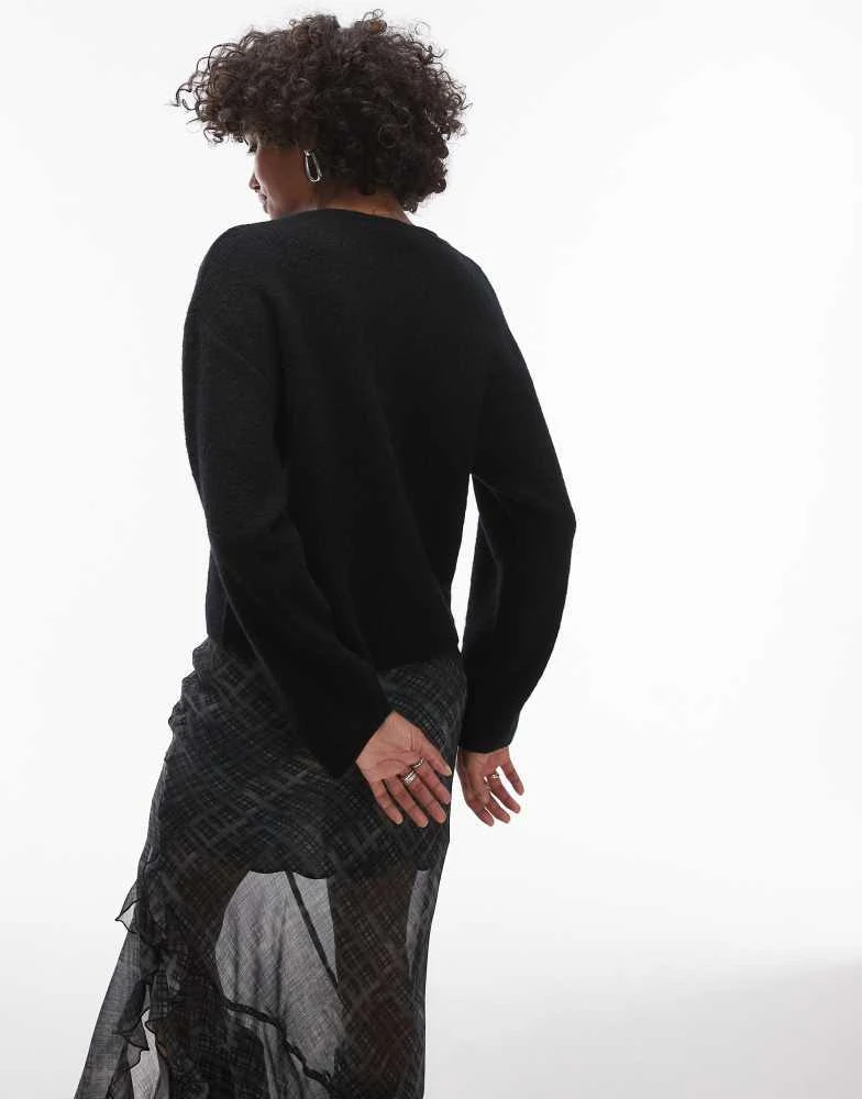 & Other Stories & Other Stories alpaca blend cardigan with button front in black 4