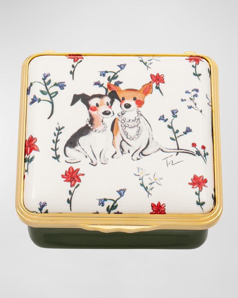 Halcyon Days Girls in Pearls Enamel Box