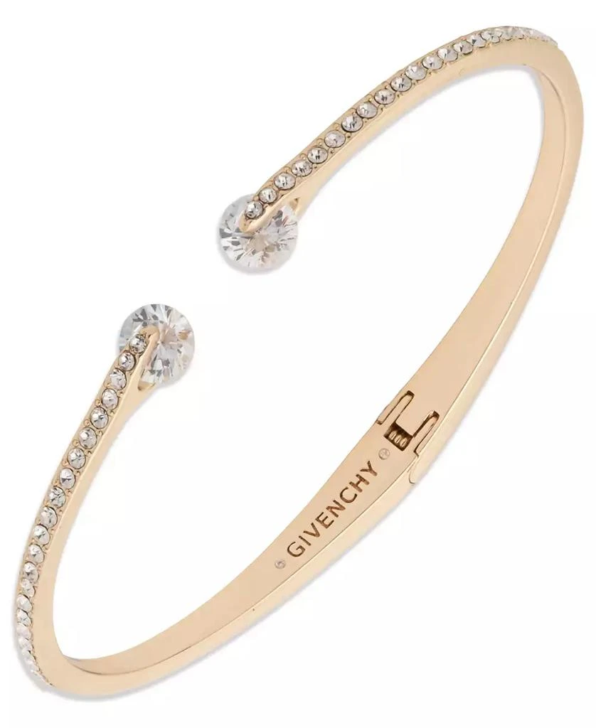 Givenchy Cubic Zirconia Crystal Stone Gold-Tone Cuff Bracelet