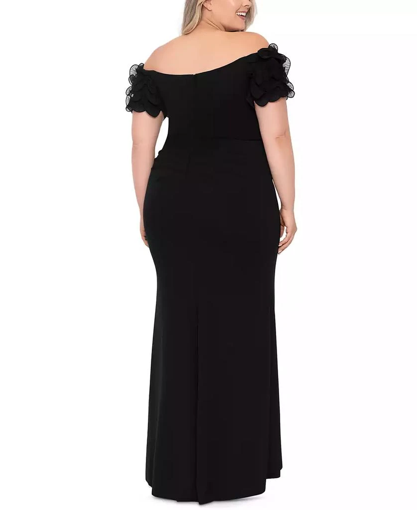 XSCAPE Plus Size Off-The-Shoulder Scuba-Crepe Gown 2