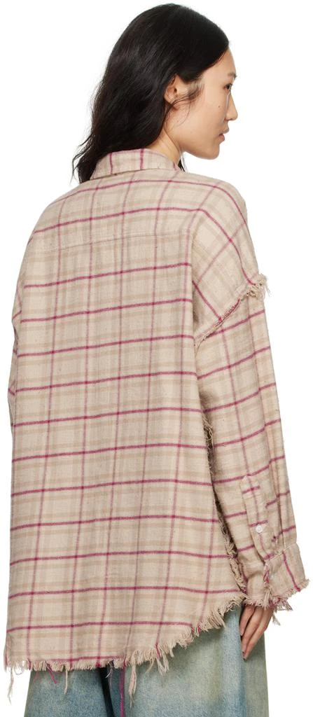 R13 Beige Shredded Seam Shirt 3