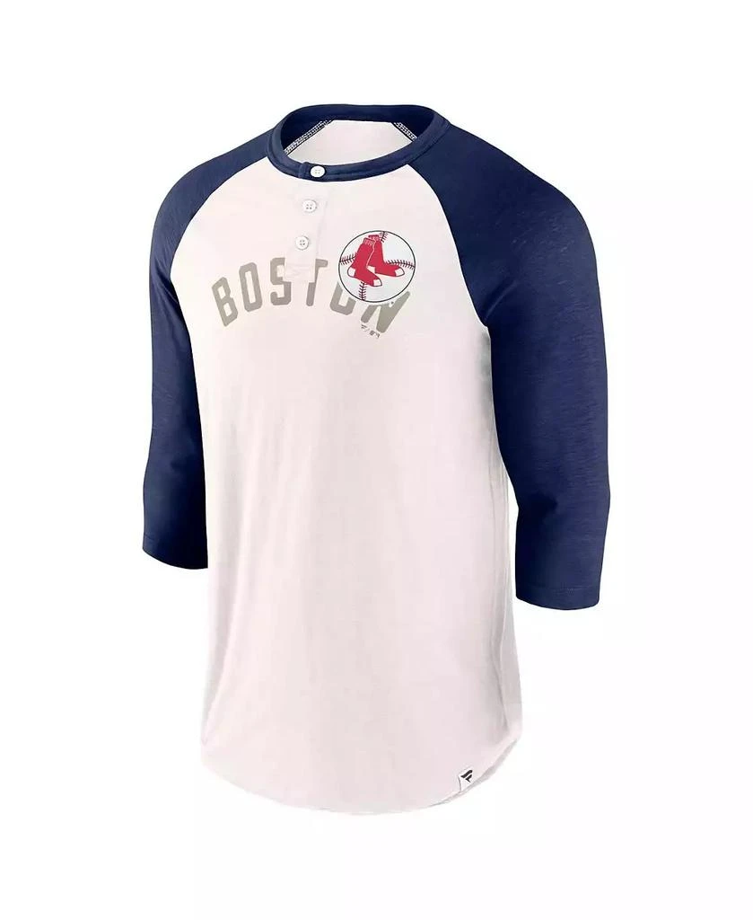 Fanatics Men's White, Navy Boston Red Sox Backdoor Slider Raglan 3/4-Sleeve T-shirt 2