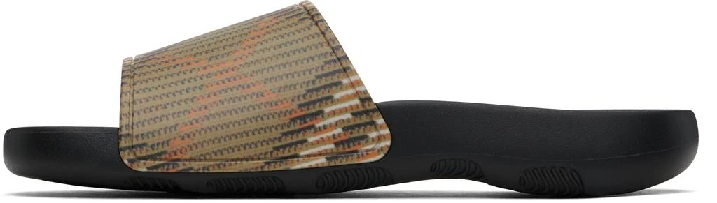 Burberry Beige & Black Check Dive Pool Slides 3