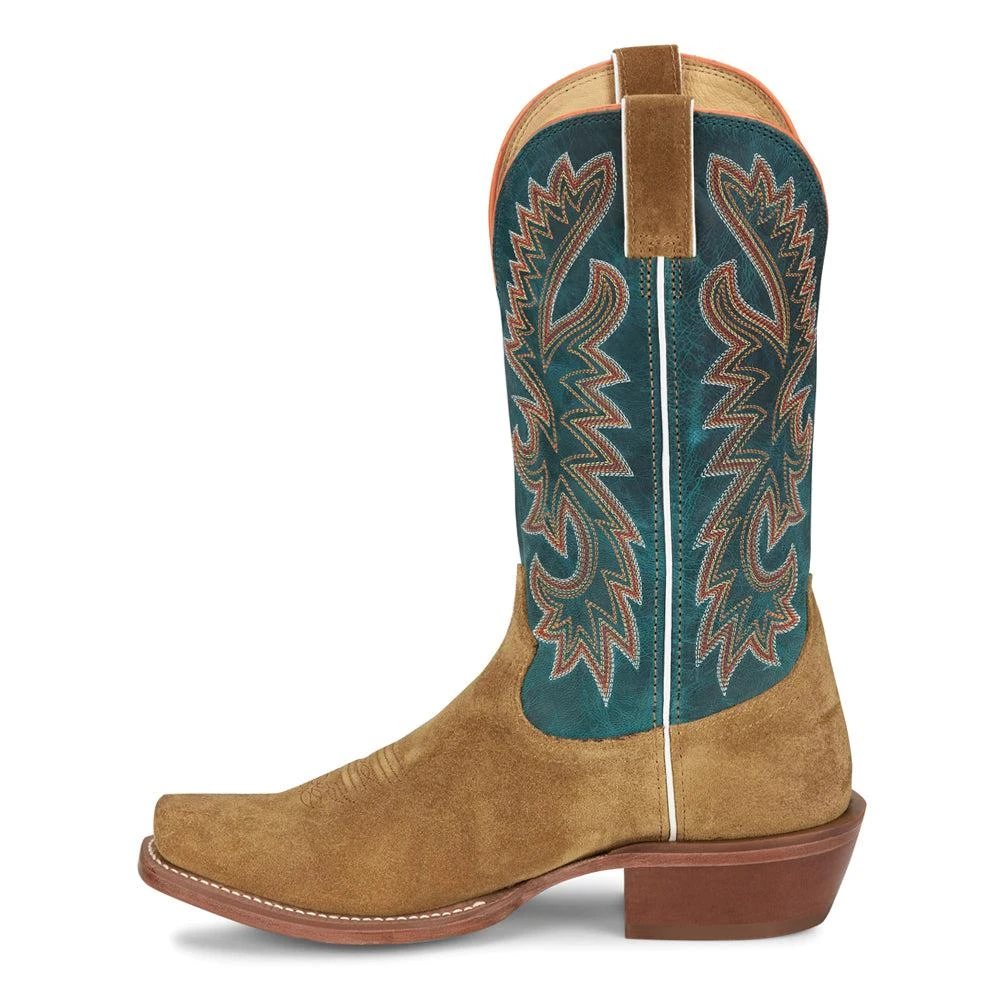 Justin Boots Jimmy Embroidered Square Toe Pull On Cowboy Boots 3