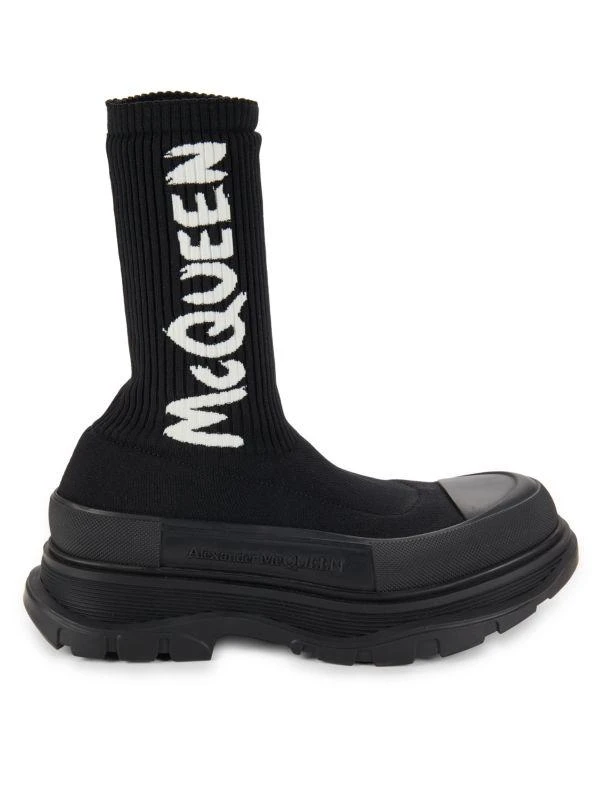 ALEXANDER MCQUEEN
Logo Sock Boots | Color: Black/White | Size: 43E Men main image 4