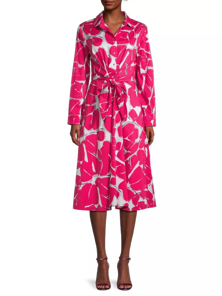 NIC+ZOE Plus Size Jessie FLoral Cotton Tie-Waist Dress 3
