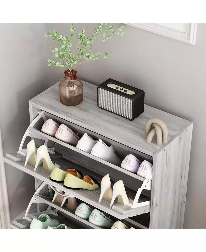 Homsee Shoe Cabinet with 2-Shutter Door, Shoe Rack 7