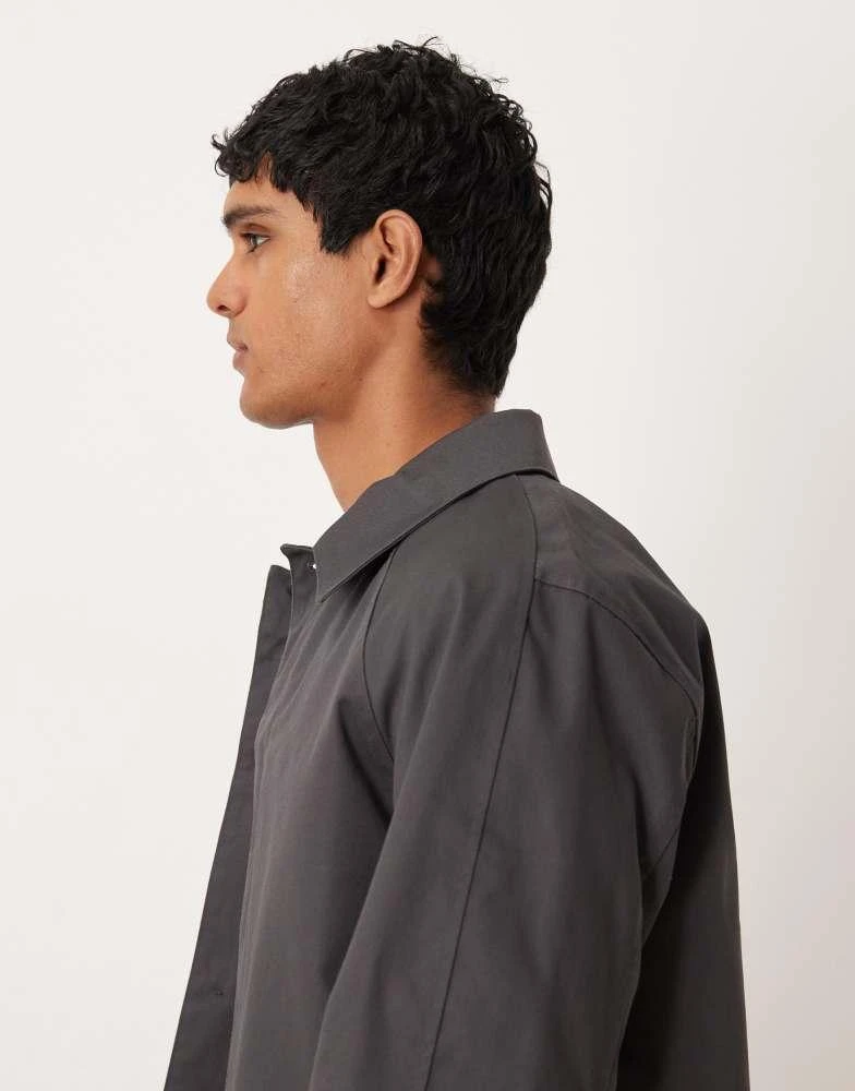 ASOS ASOS DESIGN oversized trench coat in charocoal 4