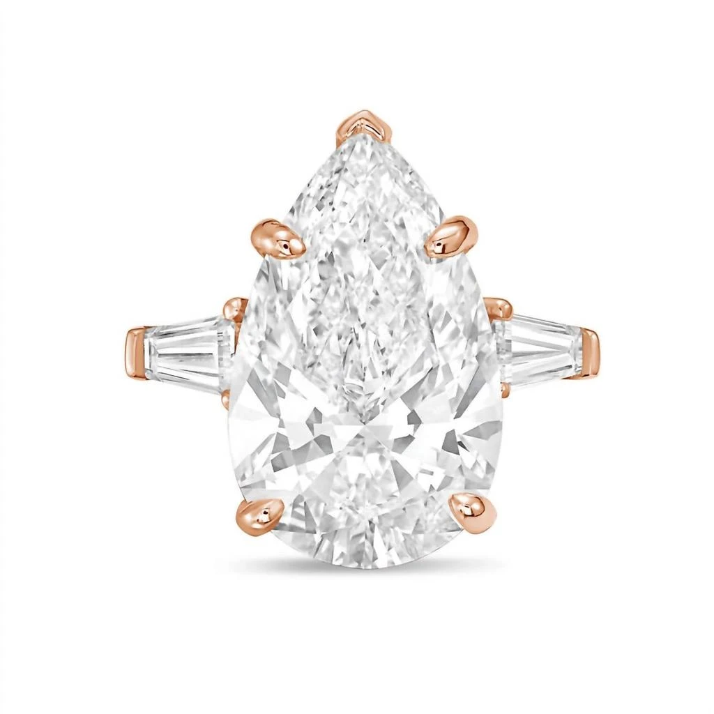 Diana M Jewels Diana M Jewels - Women's Pear & Baguette Lab-Grown Diamond Jewelry Ring (4.00 Ct) - Signature Plus