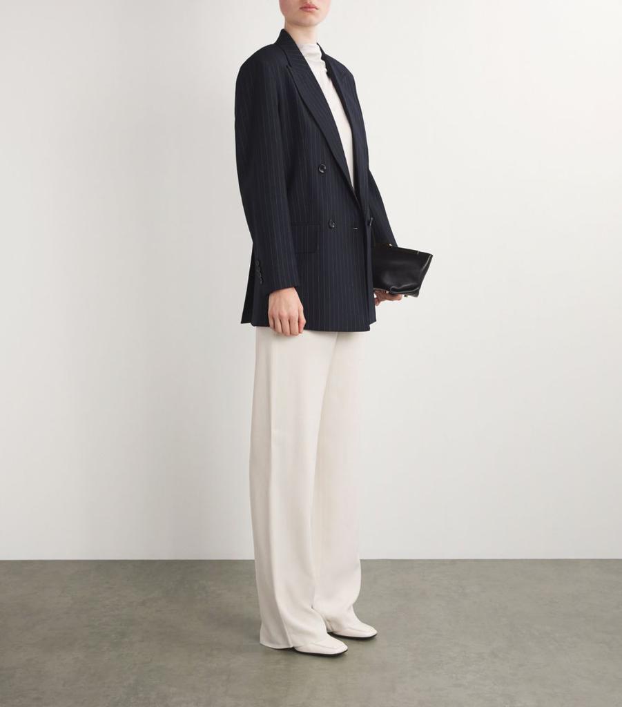 Max Mara Wool Pinstripe Double-Breasted Blazer - Jackets