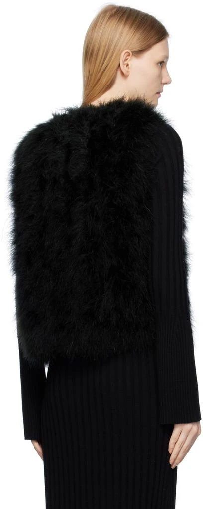 Yves Salomon Black Round Neck Feather Vest 3