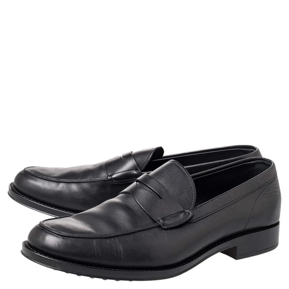 Tod's Tod's Black Leather Penny Slip On Loafers Size 45 4