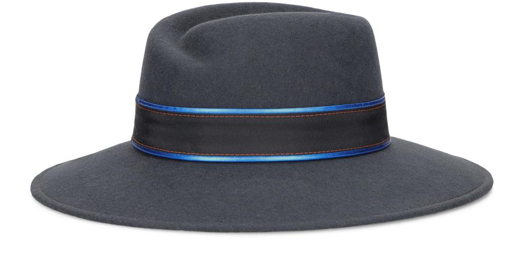 BORSALINO Romy wool felt with grosgrain and eco-leather trim hat band