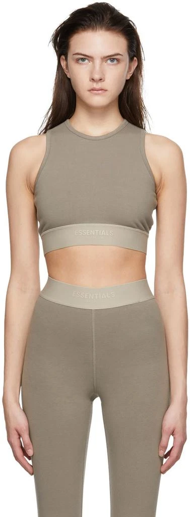 Essentials Taupe Cotton Tank Top 1