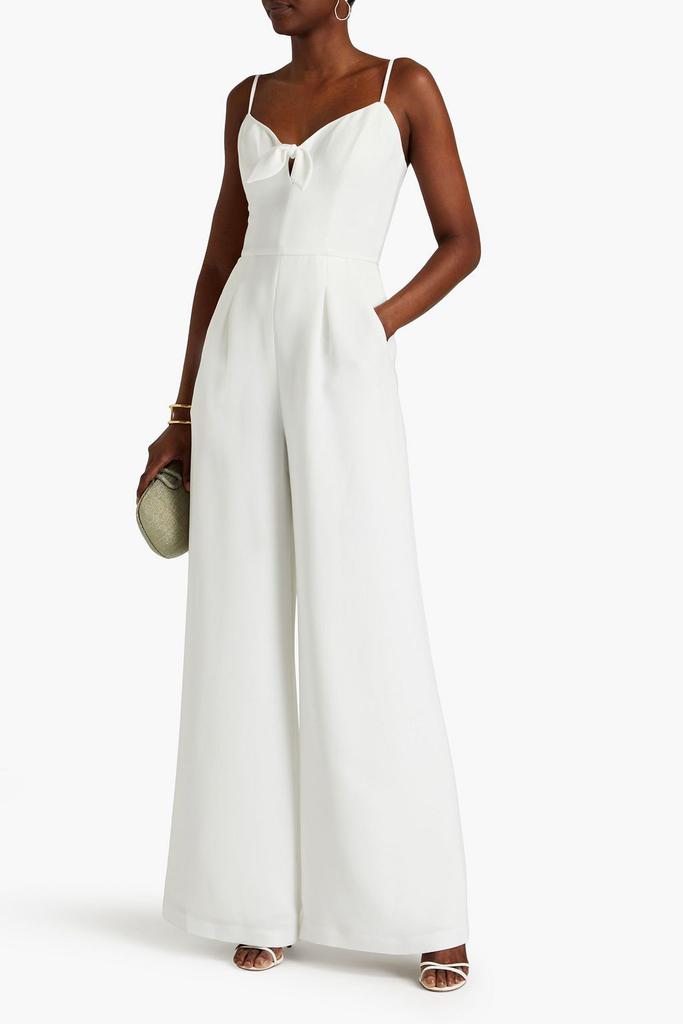 CATHERINE DEANE Masa knotted pleated crepe wide-leg jumpsuit