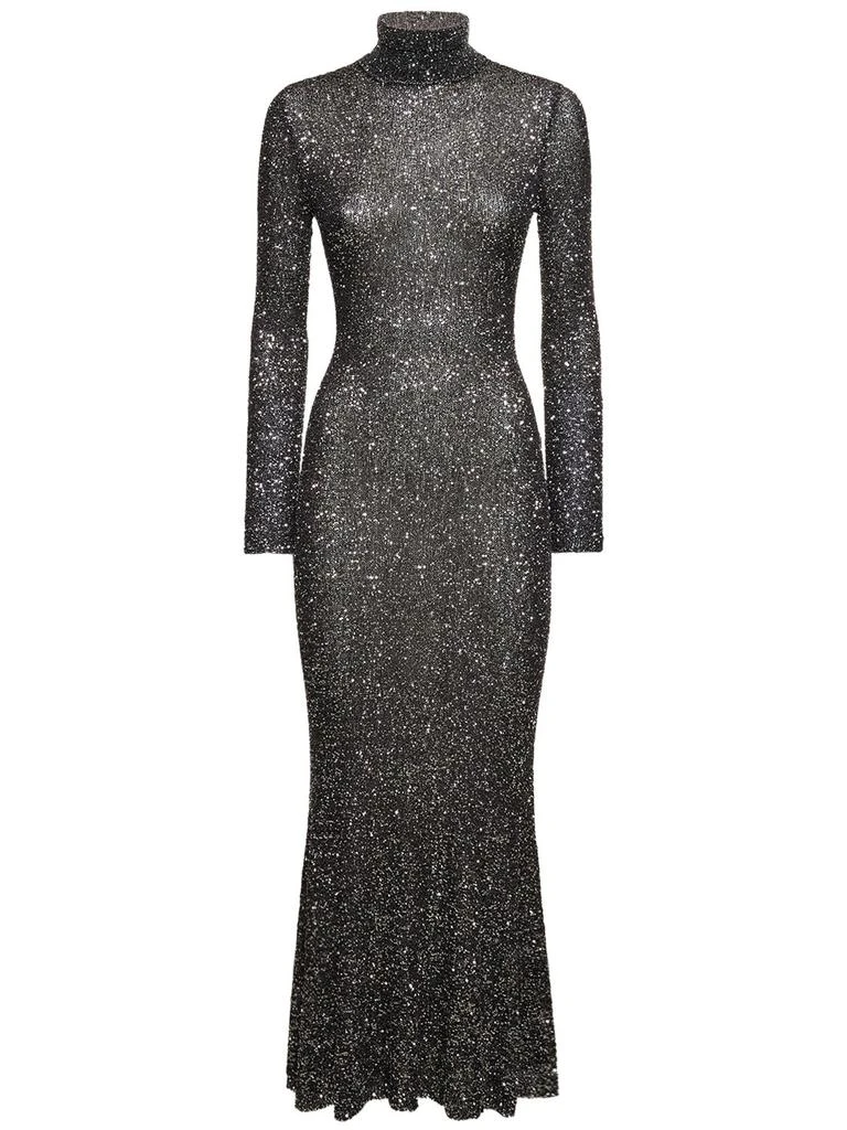 Balenciaga Tech Jersey Lamé Maxi Dress 1