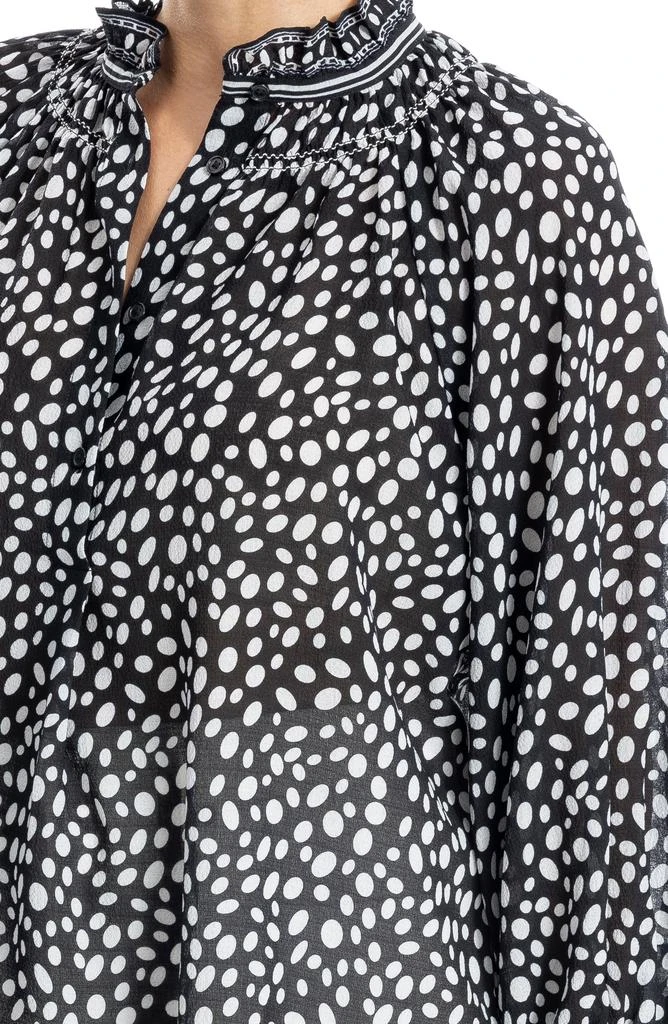 Max Studio Ruffle Collar Puff Shoulder Top 3