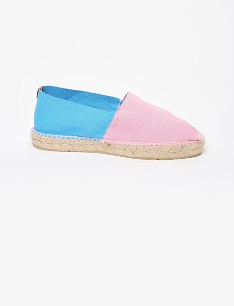 INES DE LA FRESSANGE Aglae pink-turquoise espadrilles