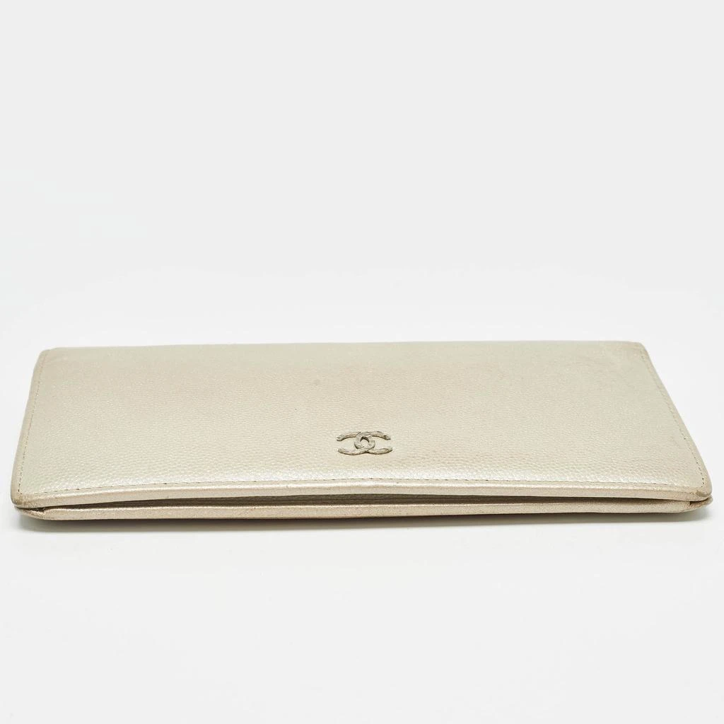 Chanel Chanel Pearl White Caviar Leather CC L Yen Continental Wallet 10