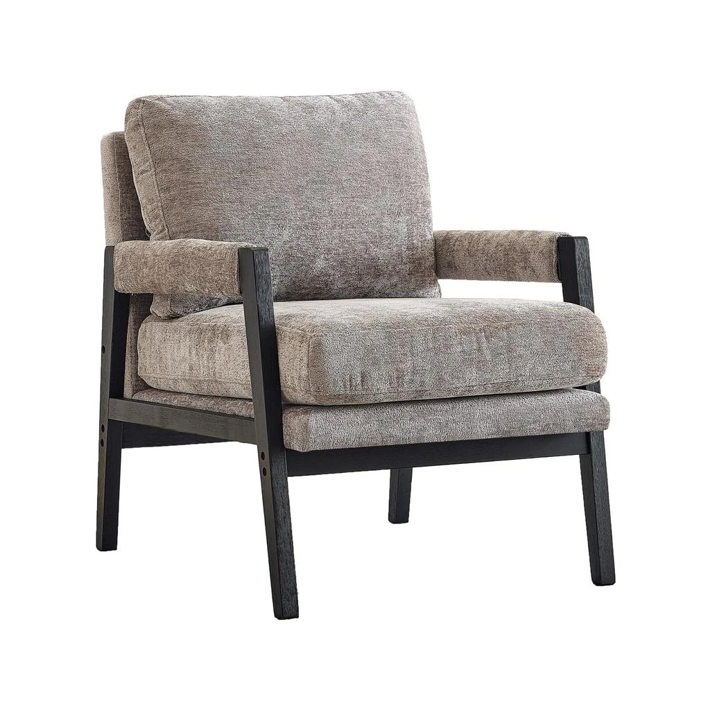 Streamdale Furniture Streamdale Mid-Century Modern Chenille Upholstered Accent Armchair, Grey 5