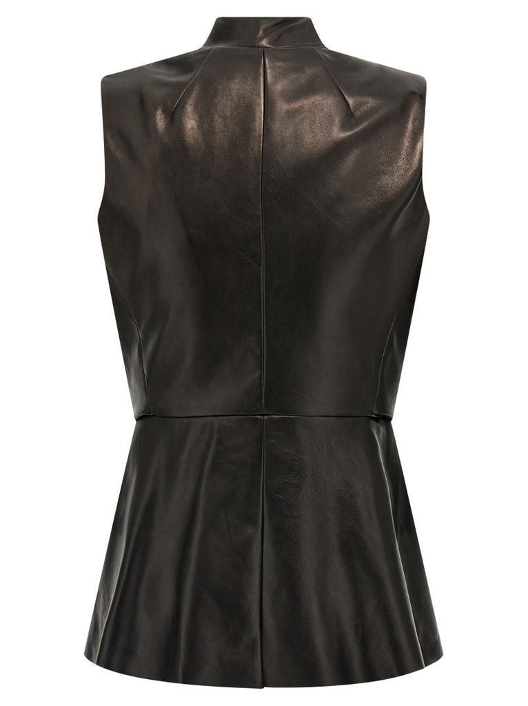 Rick Owens Nappa Leather Vest With Flared Silhouette