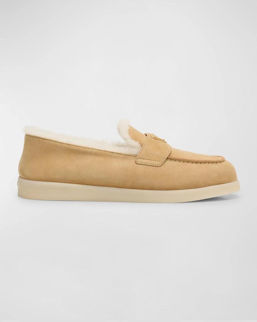 Prada St Tropez Suede Shearling Loafers Prada St Tropez Suede Shearling Loafers - Single Shoes  main image 3