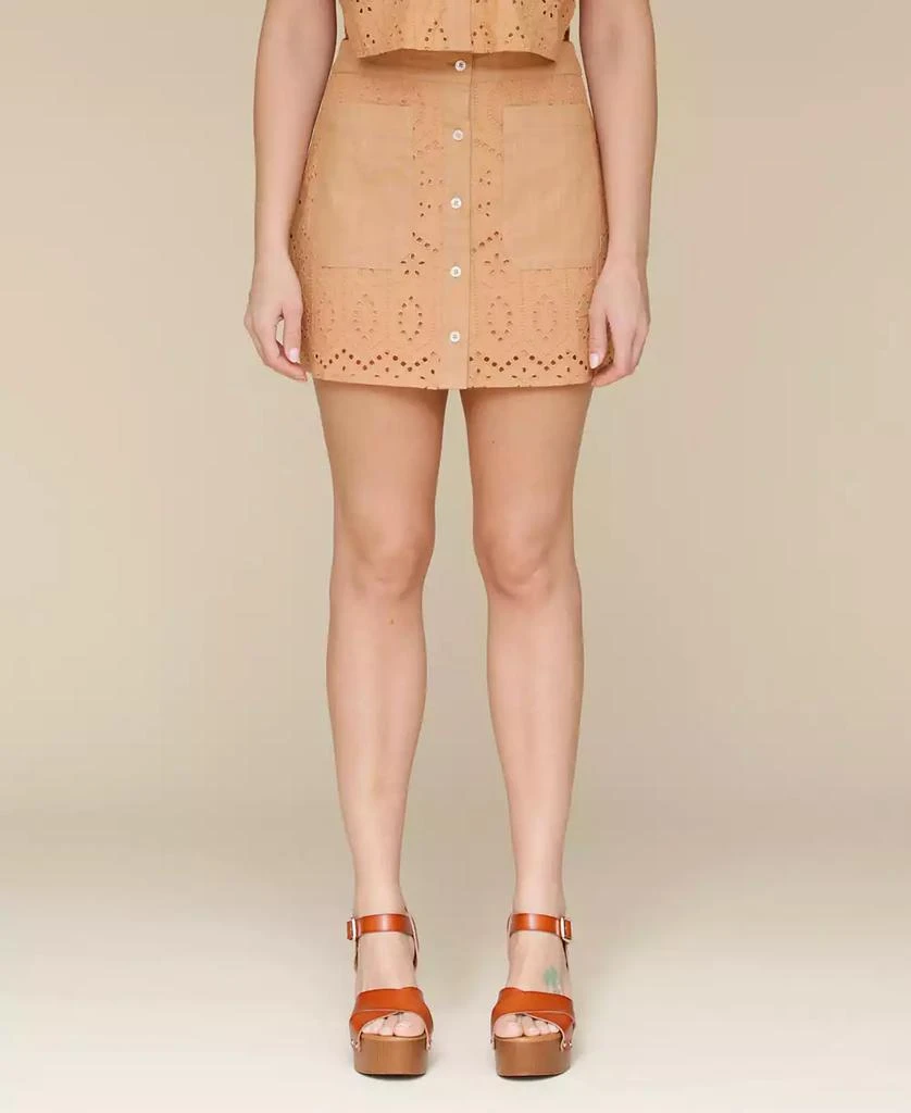Avec Les Filles Women's Eyelet Mini Skirt 1