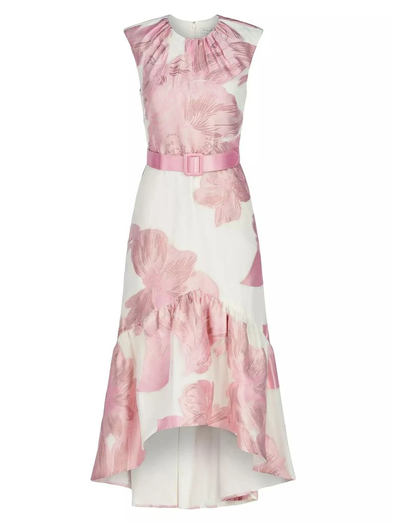 Kay Unger Beatrix Floral Organza Midi-Dress 1