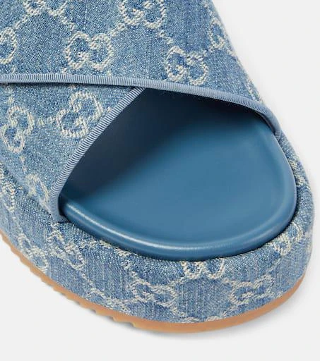 Gucci Angelina GG denim platform sandals 6